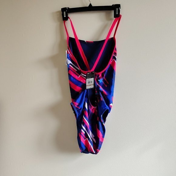 NEW SPEEDO Stars and Stripes Relay Back Blue Red W - Picture 6 of 8